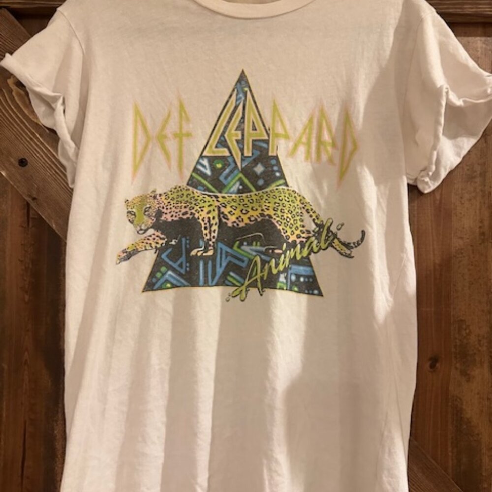 Day Dreamer For Free People Def Leppard T Shirt Womens Ivory M